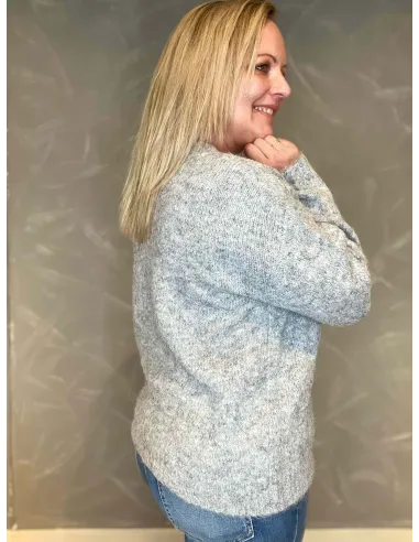 Bagside af grå flower strik til kvinder – TIPPY