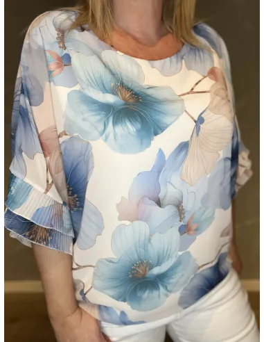 Nærbillede af blomsterprint og materiale