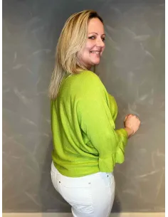 let sommerstrik i lime, med klokkeærmer 2