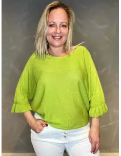 let sommerstrik i lime, med klokkeærmer