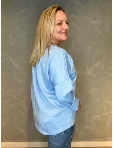 Brooklyn sweatshirt i sky blå med glimmerprint – Tippy Collection 2
