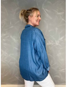Lys denim skjorte med hi-applikation til kvinder – TIPPY Collection 2