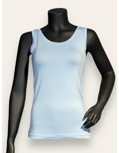 soft blue basis top til kvinder i viskose – TIPPY Basic Collection