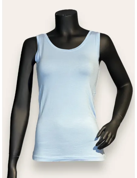 soft blue basis top til kvinder i viskose – TIPPY Basic Collection
