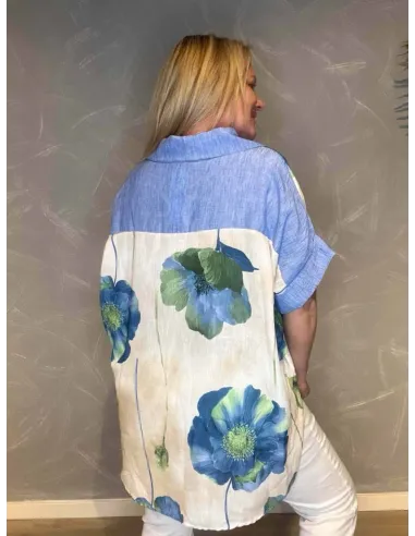 Skjorte bag fra med blå kontraster"