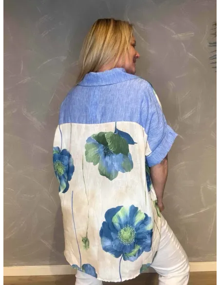 Skjorte bag fra med blå kontraster"
