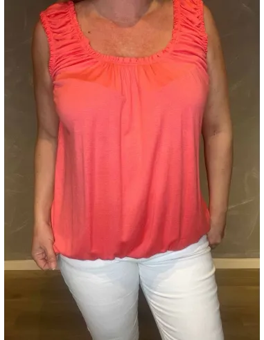 Coral elastik top close up