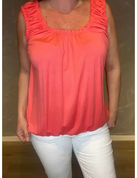 Coral elastik top close up