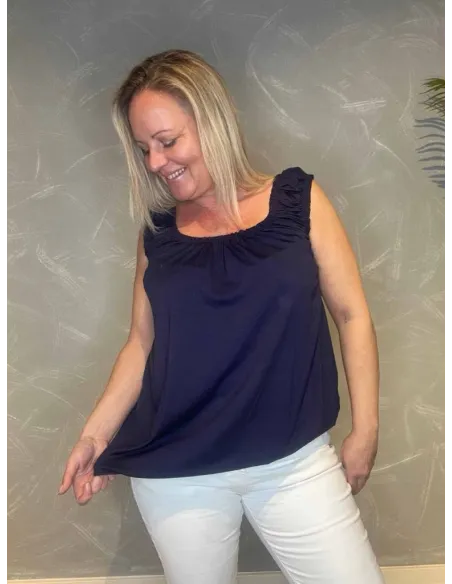 Elastik top navy detalje