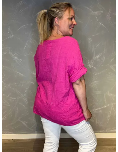Bomulds Bluse | Pink | TIPPY