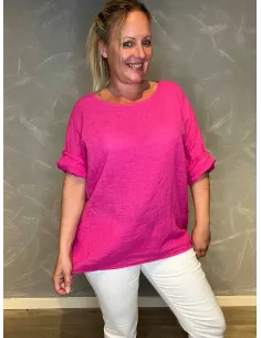 Pink bomulds bluse