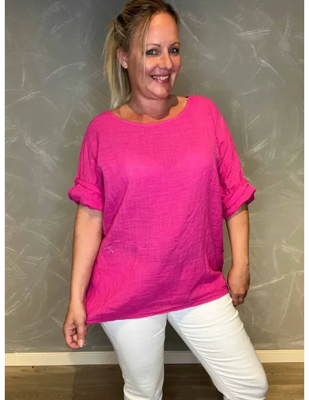 Pink bomulds bluse