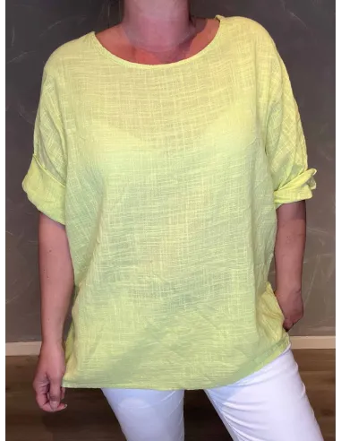 Bomulds Bluse | Gul | TIPPY