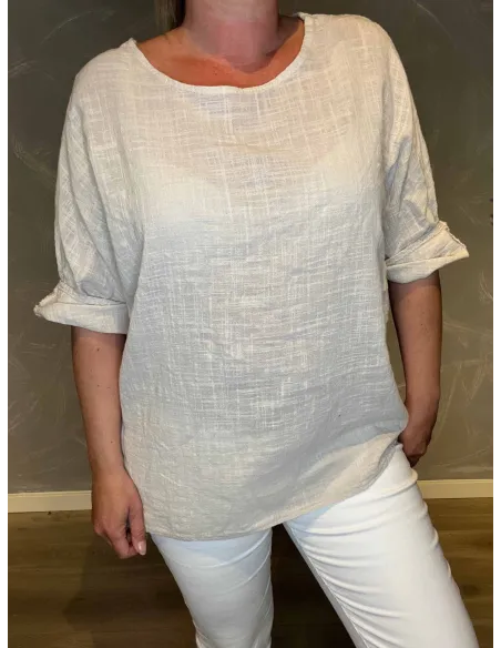 Bomulds Bluse | Beige | TIPPY