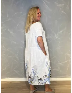Hvid sommerkjole | Blomster og Sommerfugle | TIPPY 2