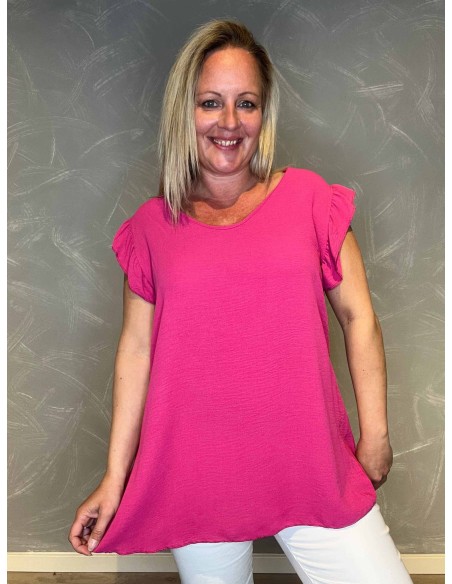 Top | Pink med Hæklet Detalje | TIPPY
