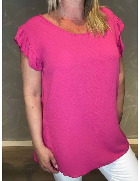 Top | Pink med Hæklet Detalje | TIPPY