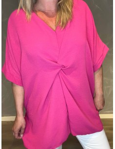 TUNIKA MED KNUDE EFFEKT PINK,  MED LØS PASFORM 2