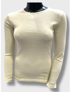 soft yellow langærmet rib bluse til kvinder – TIPPY Basic Collection