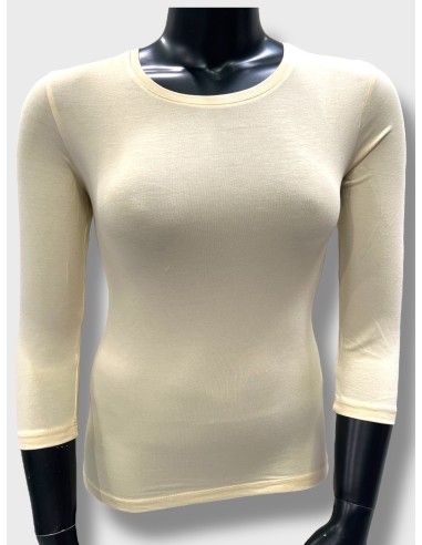soft yellow gul 3/4 ærmet basisbluse til kvinder – TIPPY Basic Collection