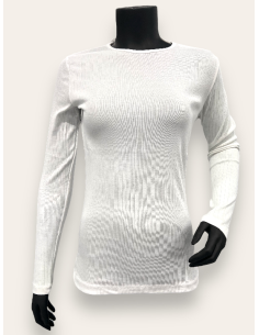 milk langærmet rib bluse til kvinder – TIPPY Basic Collection