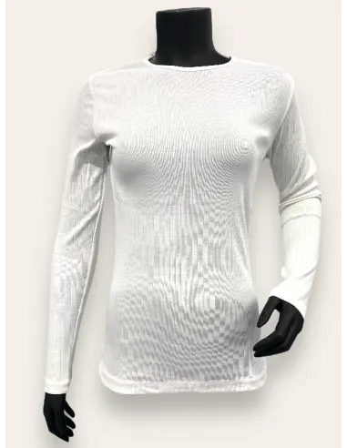 milk langærmet rib bluse til kvinder – TIPPY Basic Collection