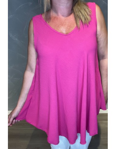 Rund halsudskæring på pink top – TIPPY