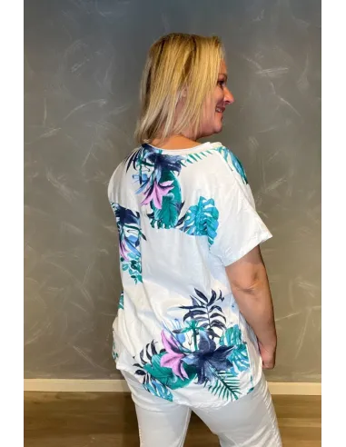 T-shirt med Snøre | Hvid/grøn| TIPPY