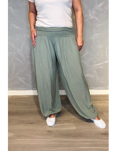 "Khaki harems bukser til kvinder i viskose - TIPPY Italian Select"