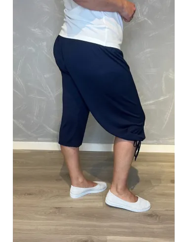 Navy knickers med elastisk talje og snøre i benene