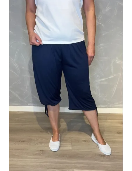 Navy knickers med elastisk talje og snøre i benene