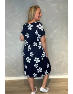 Kjole | Navy | Store Blomsterprint | TIPPY 2