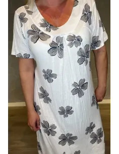 Kjole | Hvid | Store Blomsterprint | TIPPY 2