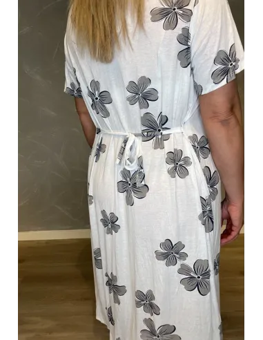 Kjole | Hvid | Store Blomsterprint | TIPPY