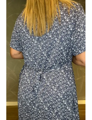 Bindebånd i taljen på jeans blå kjole – TIPPY