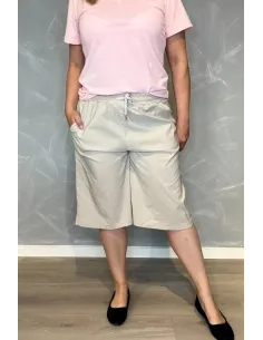 Navy shorts med taljebånd og skrålomme