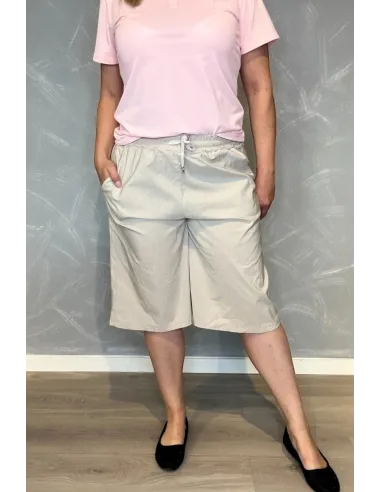 Navy shorts med taljebånd og skrålomme
