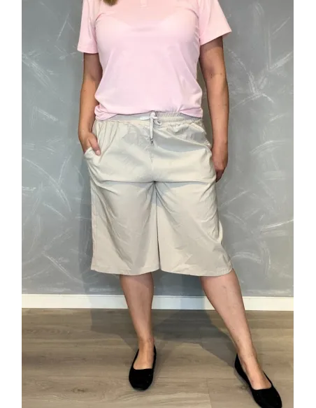 Navy shorts med taljebånd og skrålomme