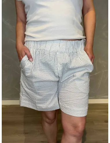 Lommer og elastik på sand stribede shorts – TIPPY