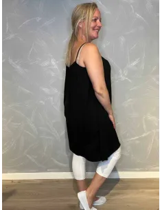 Sort stropkjole med elastik til kvinder – TIPPY collection 2