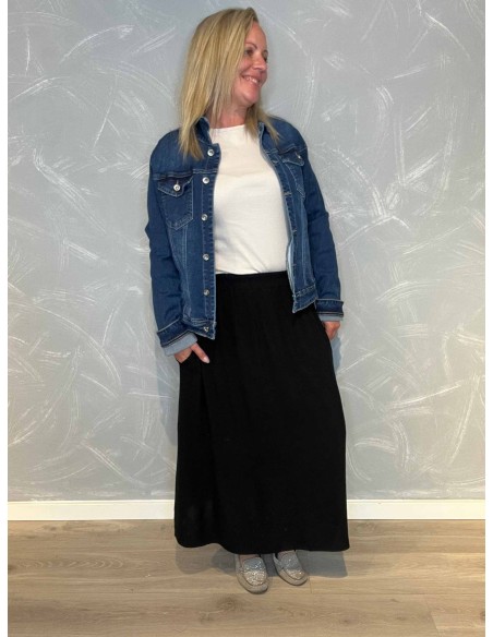 Sort nederdel med lommer til kvinder – TIPPY Collection