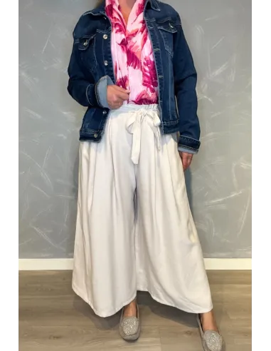 Beige culottes buks med bindebånd til kvinder – TIPPY Collection