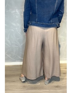 Brun culotte bukser med bindebånd og lommer til kvinder – TIPPY Collection 2