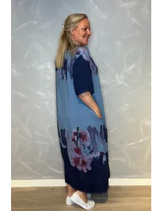 “Blå maxi kjole med blomsterprint og lommer til kvinder – Tippy Italian Select 2