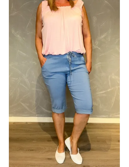 Blå knickers med stræk og sølv snørre til kvinder – TIPPY Collection