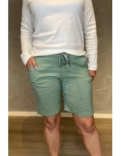 Khaki shorts med glimmer snøre til kvinder – TIPPY Collection