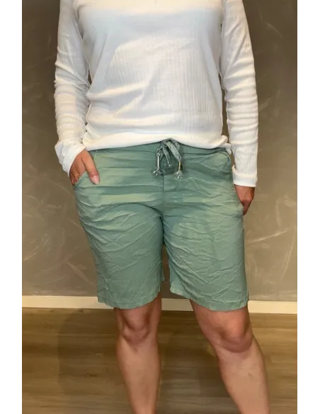 Khaki shorts med glimmer snøre til kvinder – TIPPY Collection