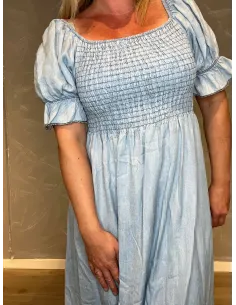 Maxi kjole| Denim look| Smock stykke 2