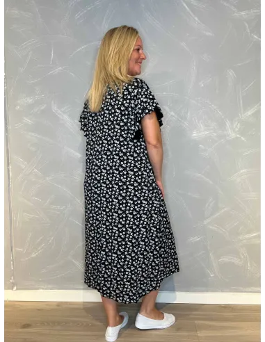 Bagside af sort midi kjole til kvinder – TIPPY