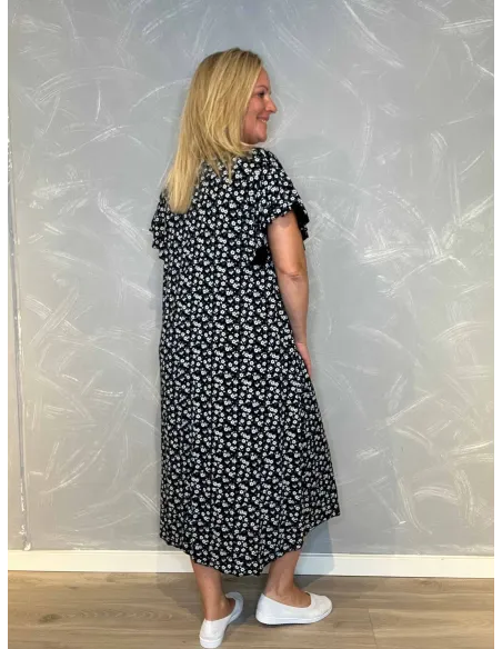Bagside af sort midi kjole til kvinder – TIPPY